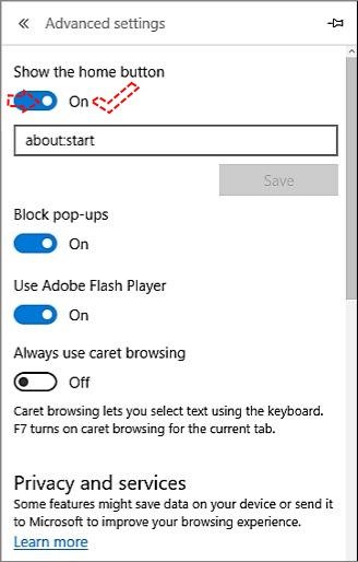 Add a Home Button to Microsoft Edge  - 64