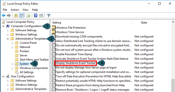 Enable or Disable Shutdown Event Tracker on Server 2016 - 30