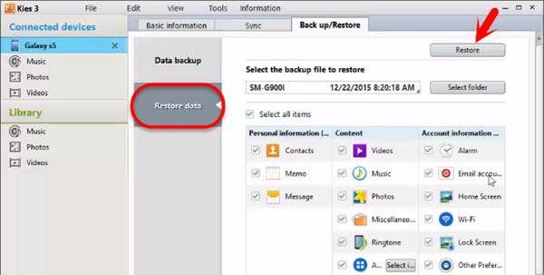 How to Backup and Restore Samsung Phone Data  - 94