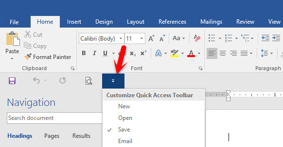 Customize Quick Access Toolbar in Word 2016 - 43