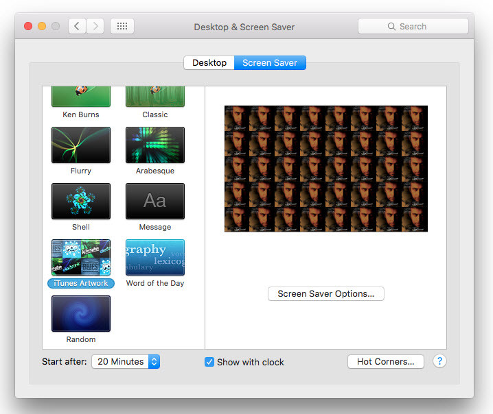 changing screen saver mac