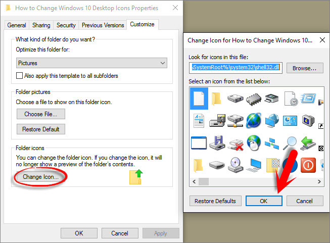 change default folder icon windows 10