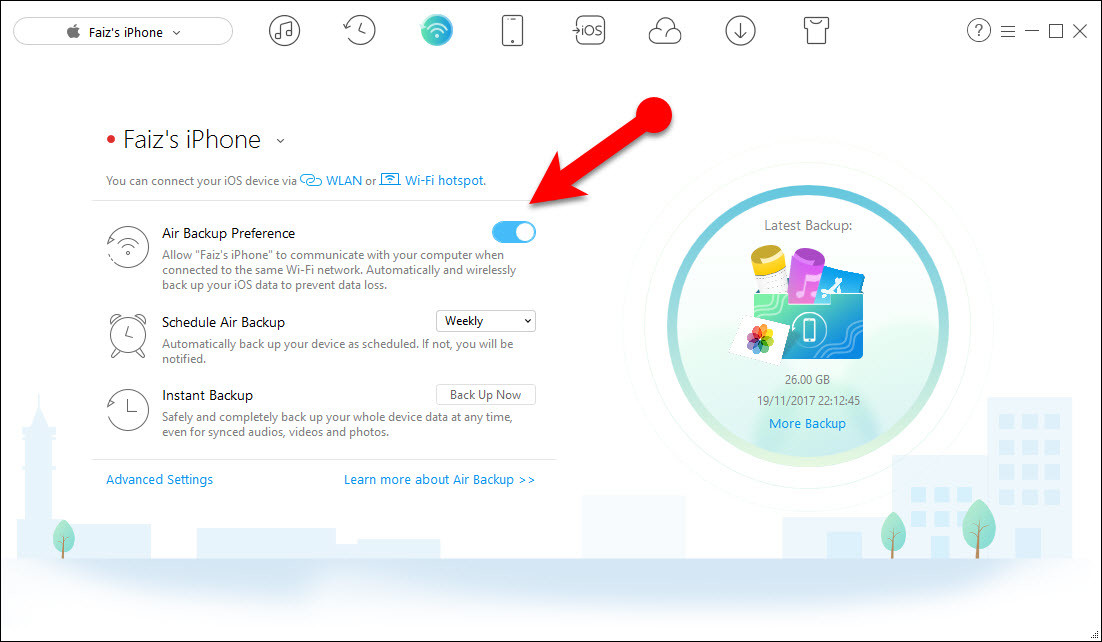 Enable Air Backup Feature