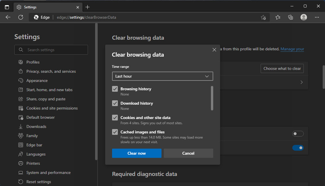 Clear Browsing Data On Microsoft Edge