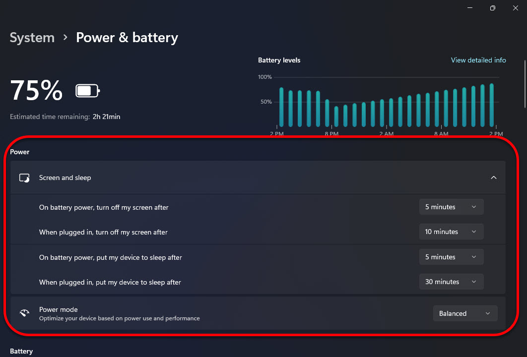 Power Options In Windows 11