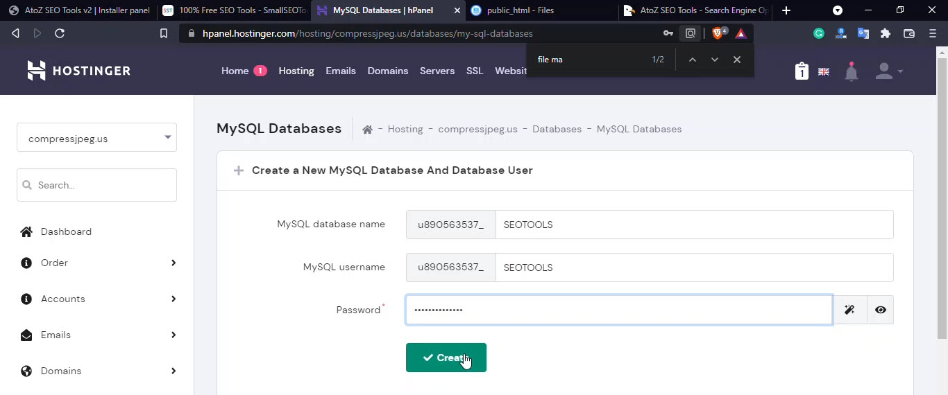 Create A New Database 2