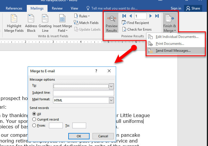 Créer Une Enveloppe De Publipostage-Envoyer-Microsoft Word 2016