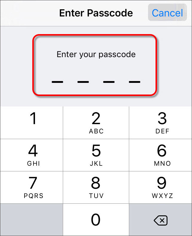 Enter Passcode 3