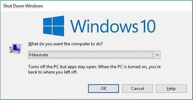 Hibernate Windows 10