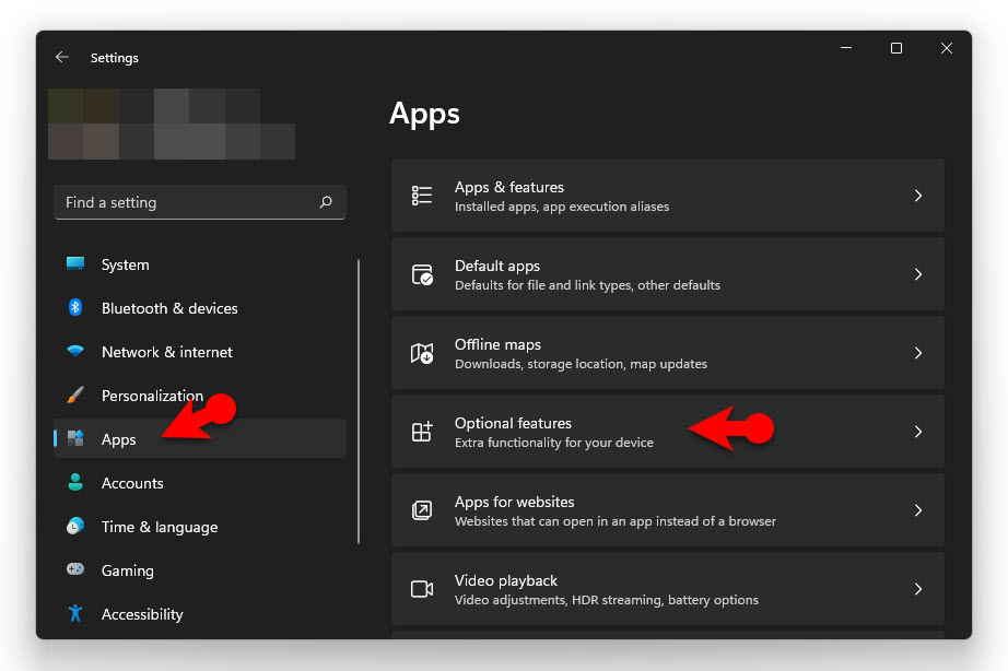 1 Open The Optional Features In Windows Settings