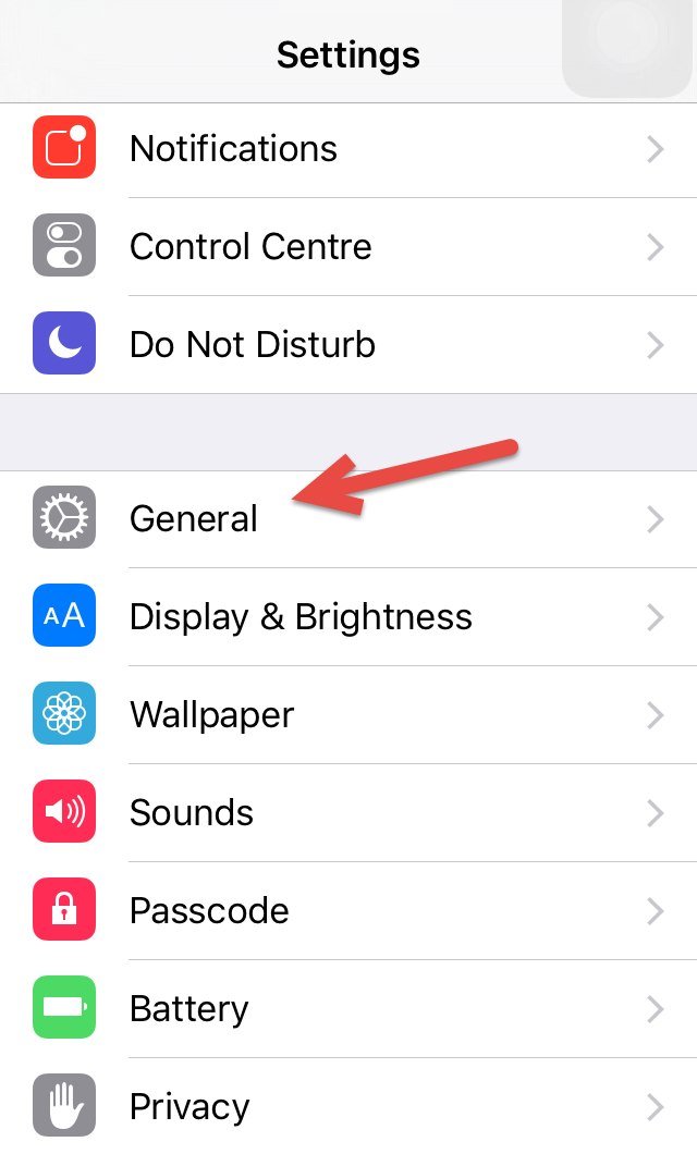 Go To Settings General