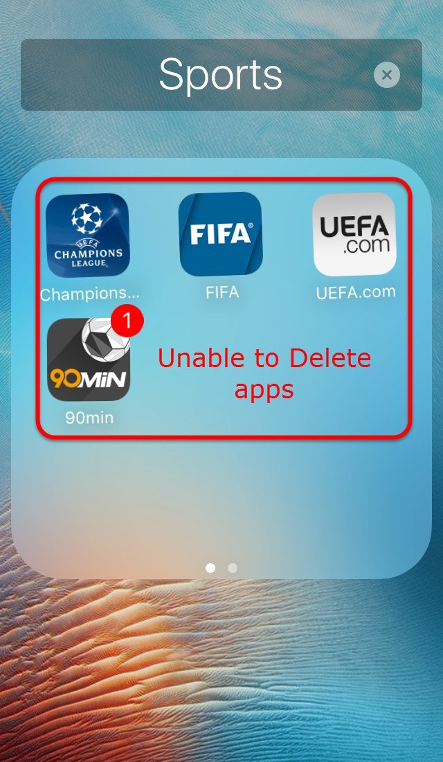Unable To Delete Apps