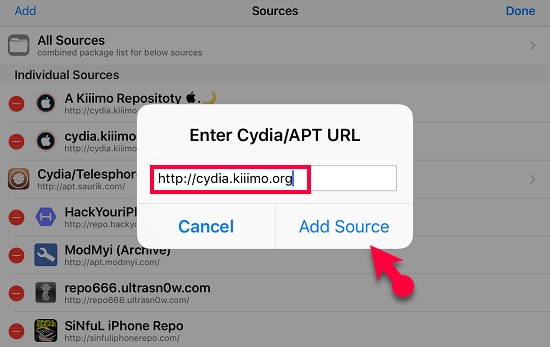 Add The Source On The Cydia