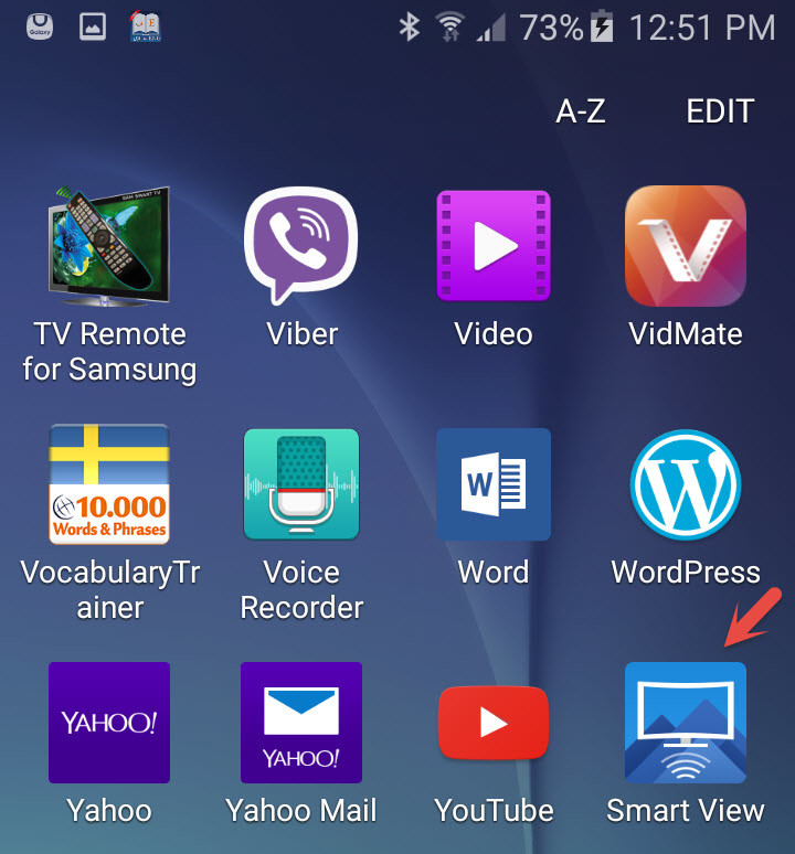 Ouvrez Samsung Smart View