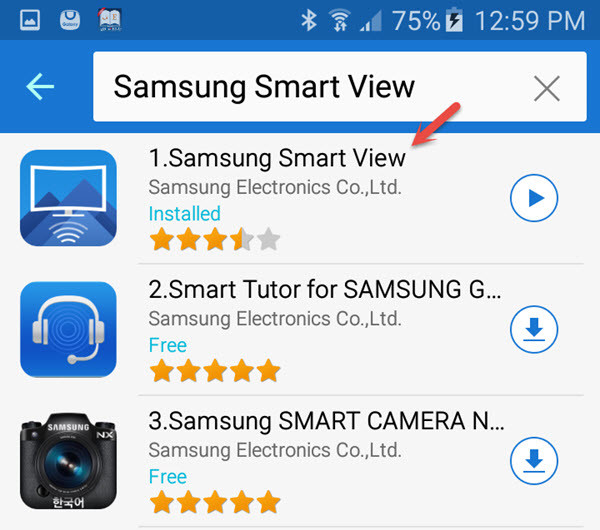 Select Samsung Smart View