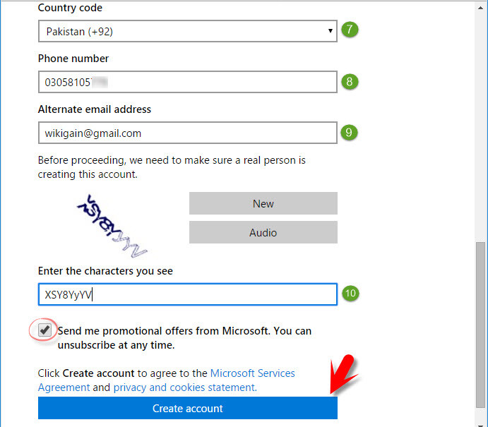 Create Microsoft Account 1