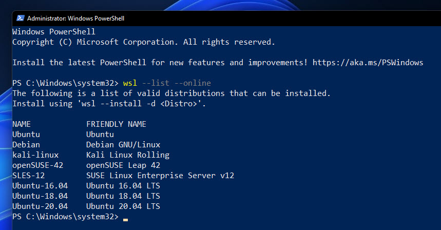 Installer Le Sous-Système Windows Pour Linux