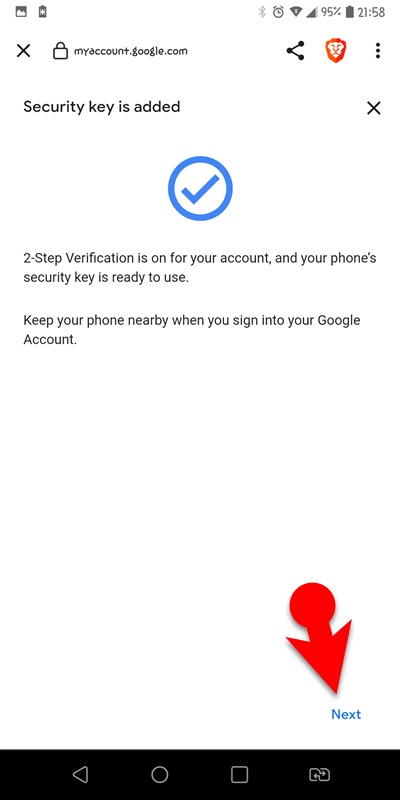 7 Security Key Is Added