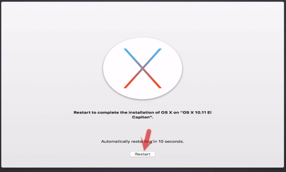 Restart To Complete Installation Of Mac Os