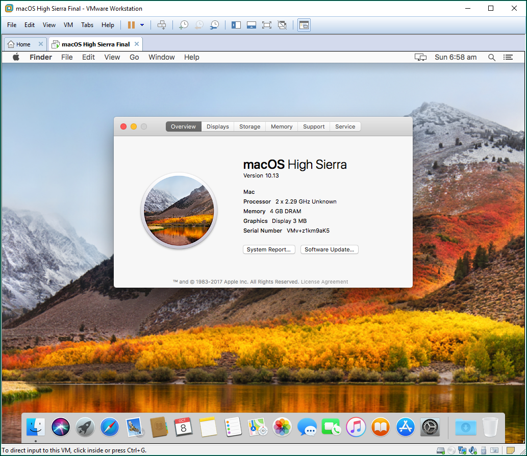 Comment Installer Macos High Sierra Sur Vmware Sous Windows