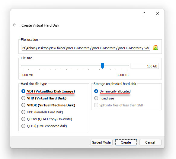 3 Configure Storage Type Size And Location