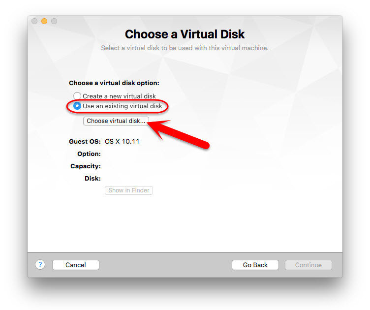 Choose A Virtual Disk