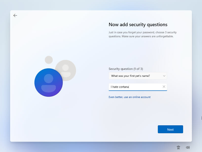 Answer Security Questions