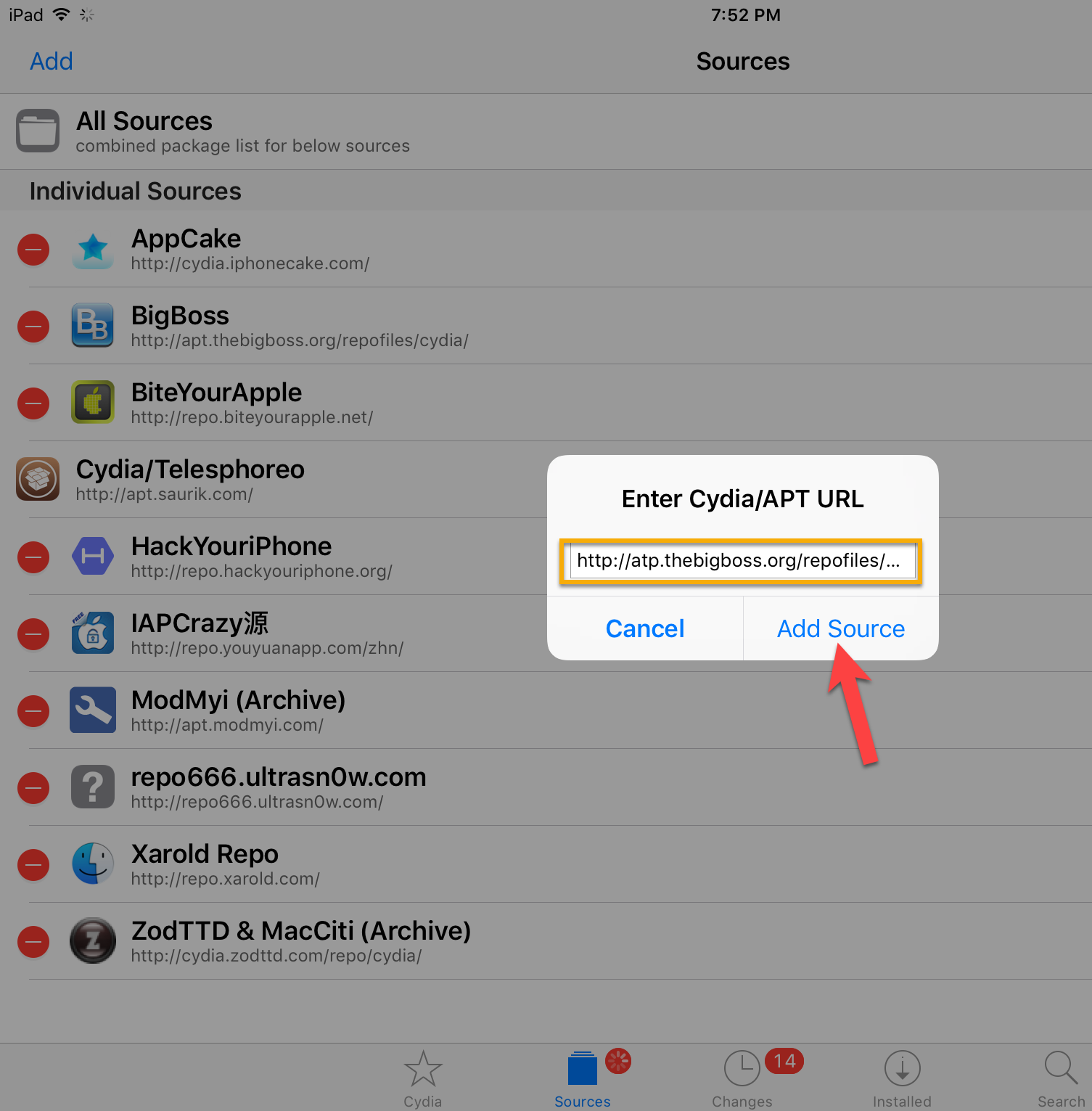 Dépôt Cydia