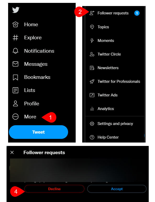 Approve Or Decline New Twitter Followers On Desktop
