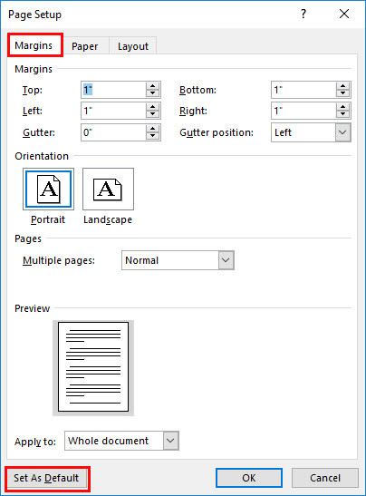 Définir Les Marges De Page Et Modifier L'Orientation De La Page Dans Microsoft Word 2016