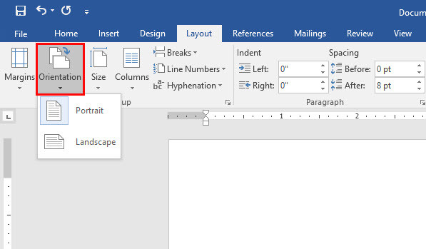 Définir Les Marges De Page Et Modifier L'Orientation De La Page Dans Microsoft Word 2016