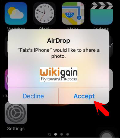 Get The Shared File Via Airdrop