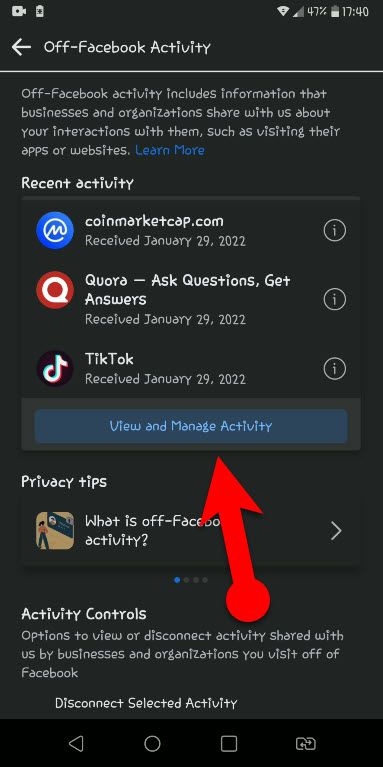 View And Manage Activity