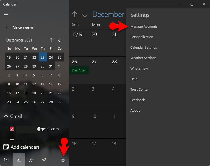 Manage Accounts In Calendar