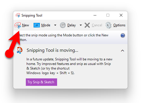 Take A Screenshot Using The Snipping Tool