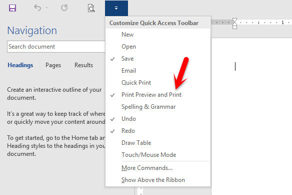 Customize Quick Access Toolbar in Word 2016 - wikigain