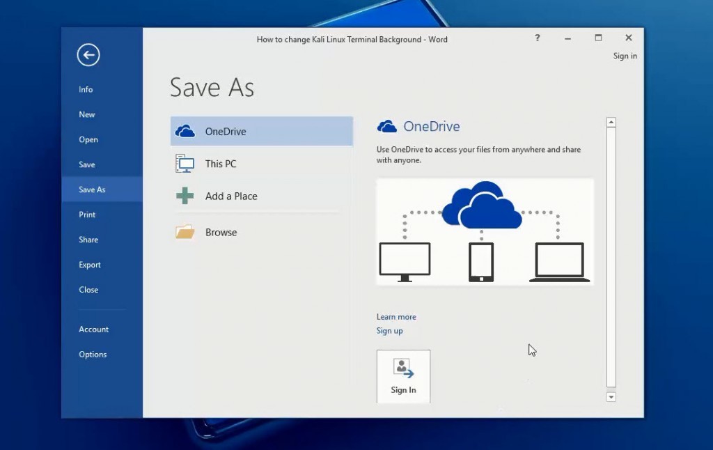 How To Save Word Document To Onedrive On Mac