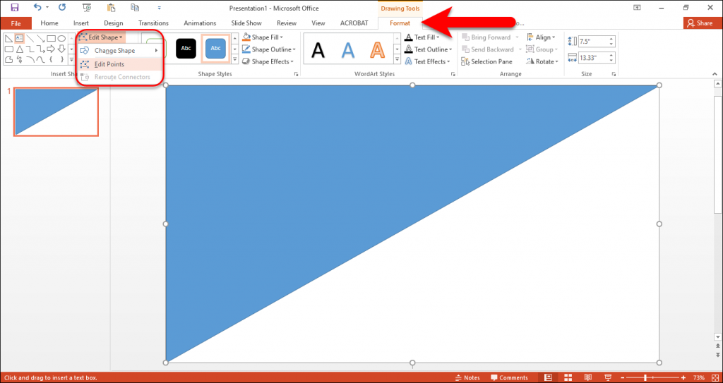 How to Create a Slide with Custom Shapes on PowerPoint 2016?