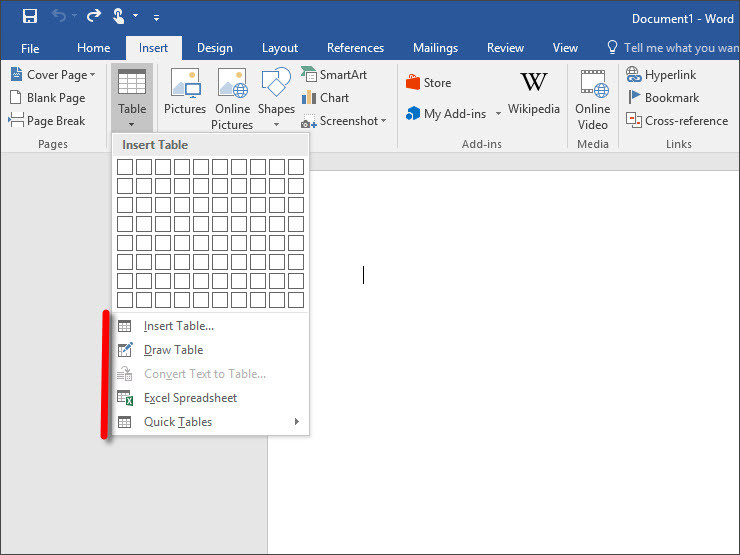 How To Use Quick Tables In Microsoft Word 2016 Wikigain