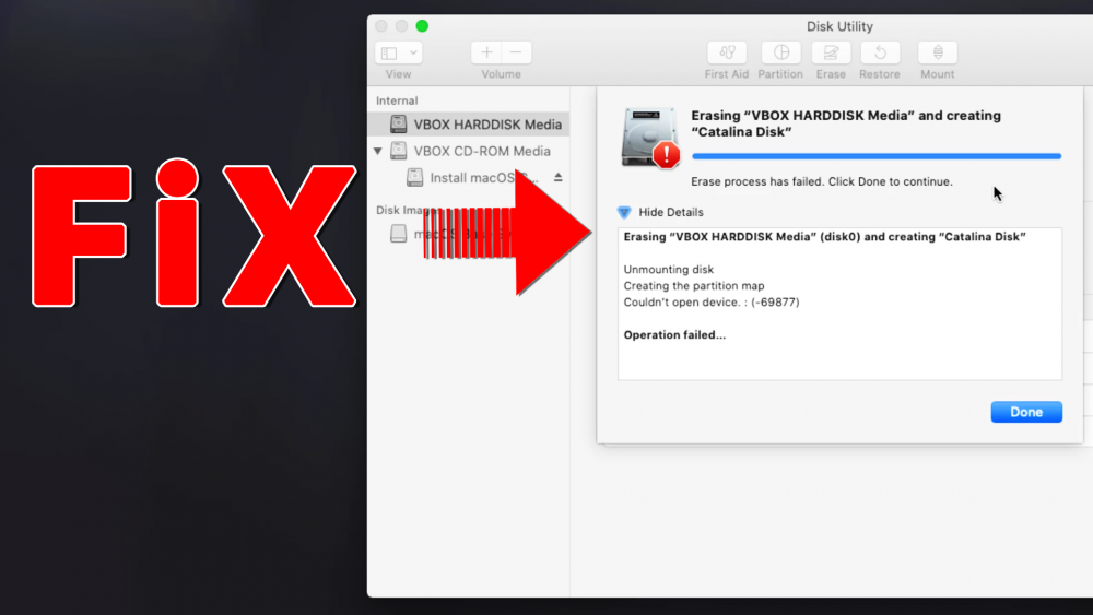 Fix "Erase Process has Failed" While Erasing Partition for macOS on Disk Utility