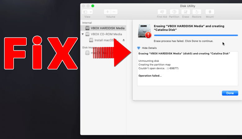 Fix "Erase Process has Failed" While Erasing Partition for macOS on Disk Utility