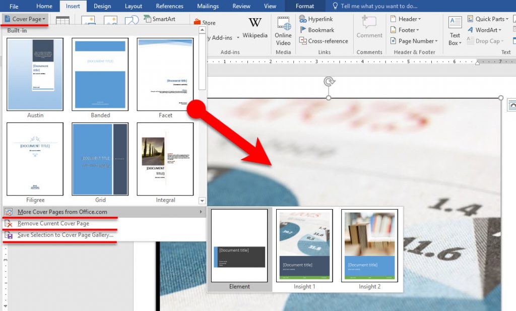 how to add a cover page in word on mac