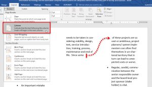 how to insert page breaks on microsoft word