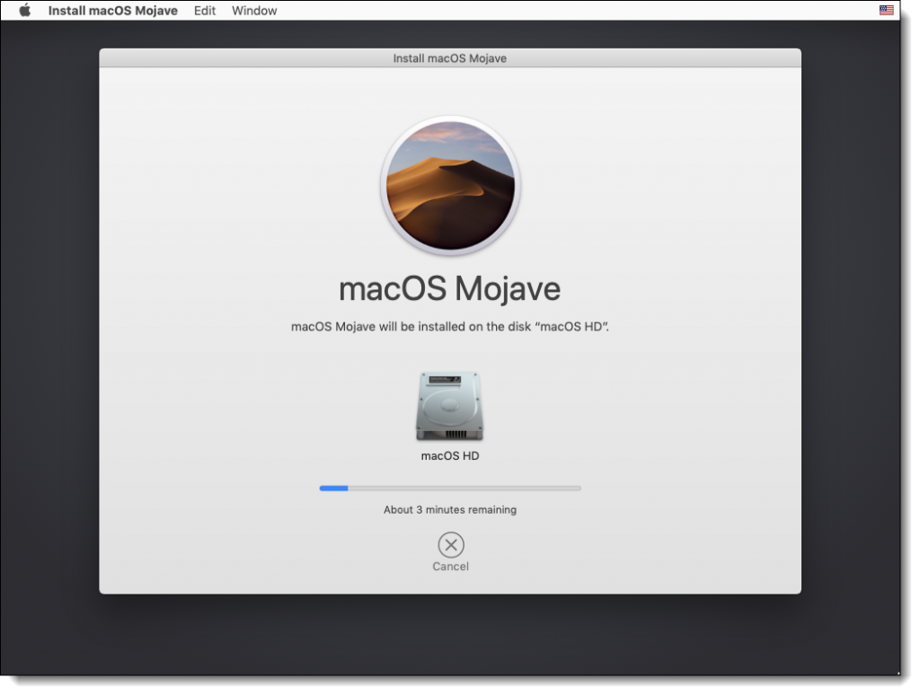 factory reset macos mojave