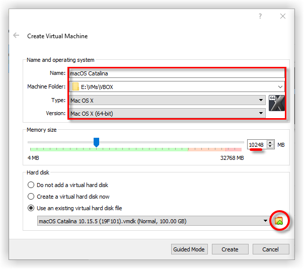 Install macOS Catalina on VirtualBox on Windows -VMDK