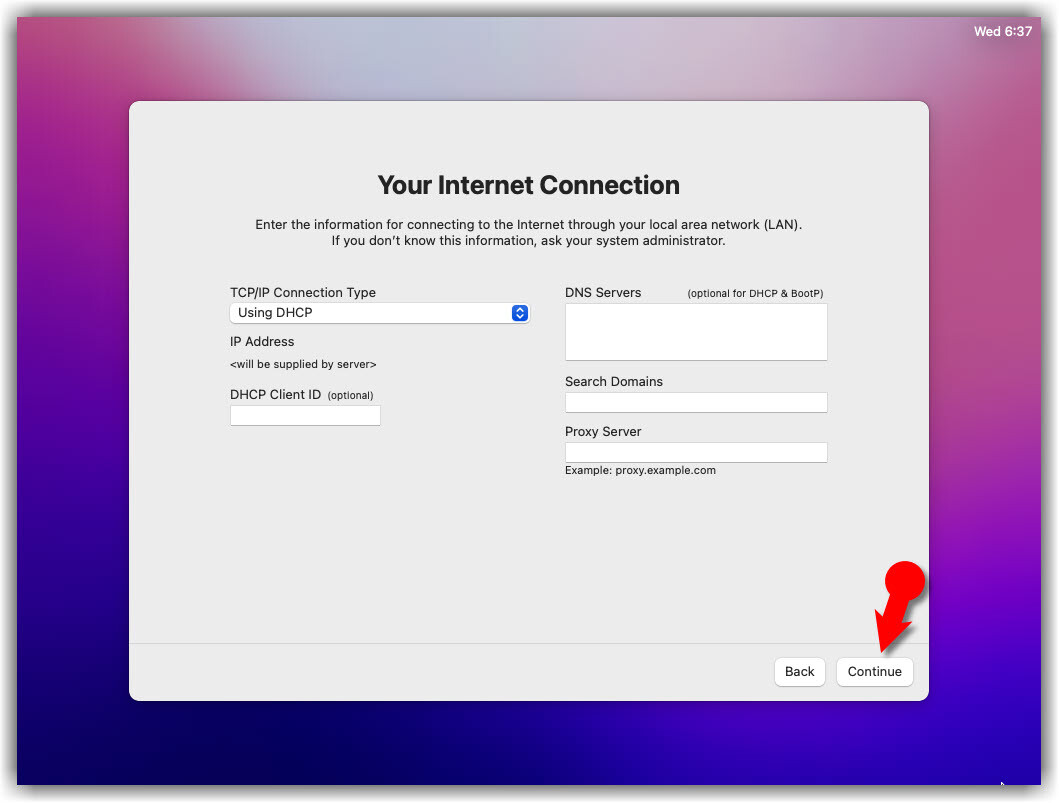 Your Internet Connection DHCP