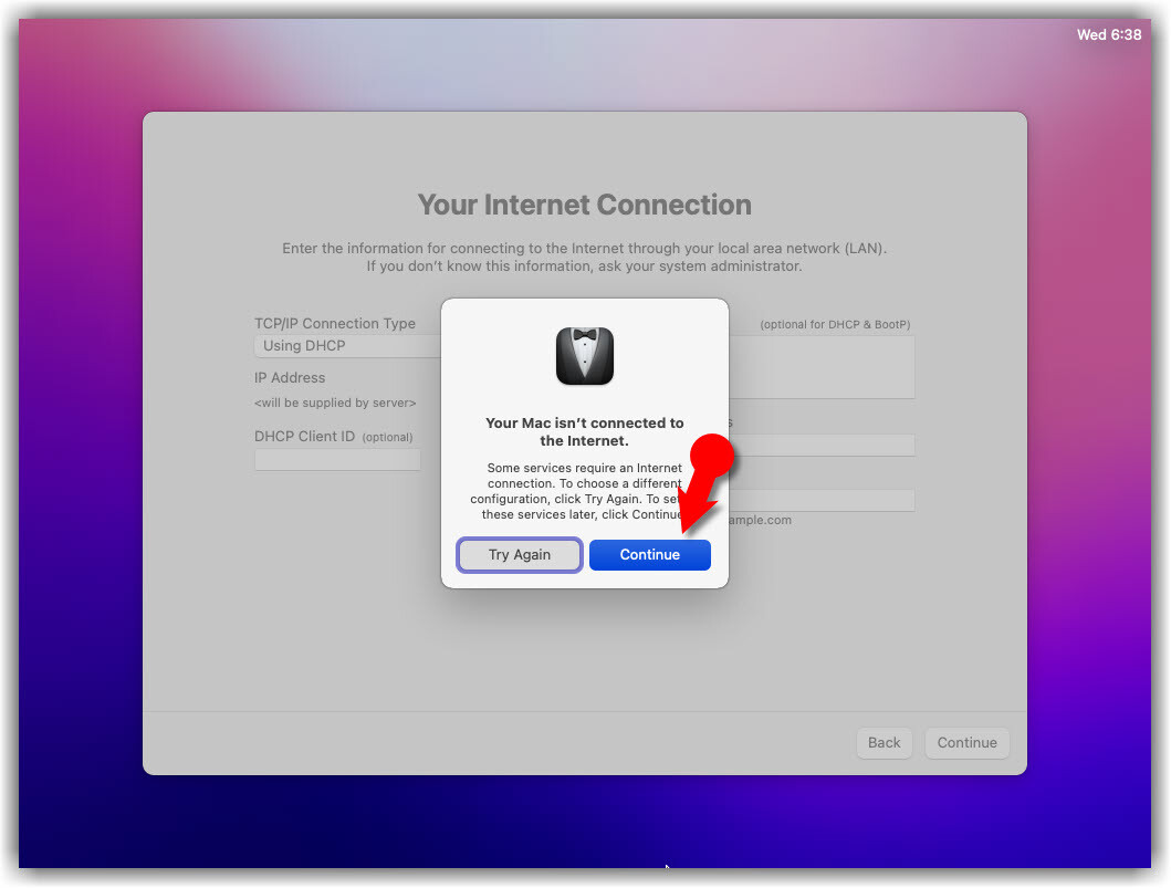 Your Mac isn't connected to the Internet