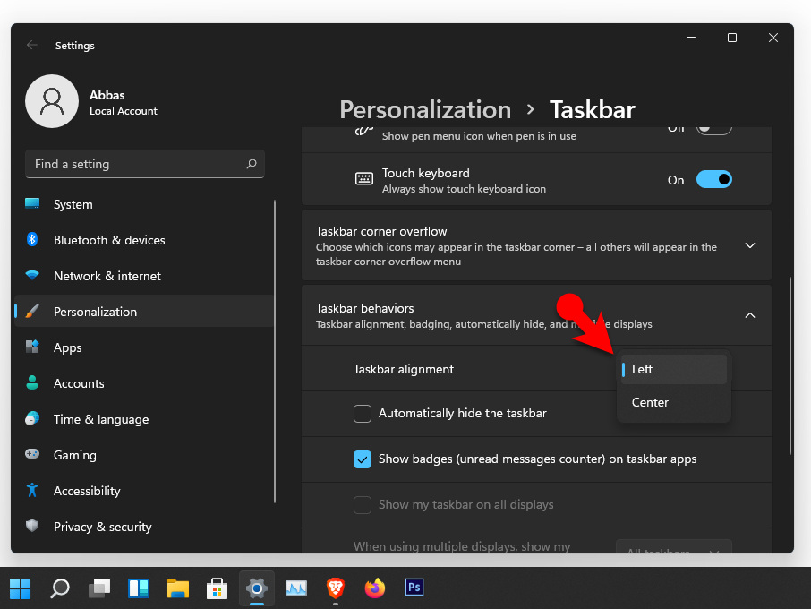 windows 10 make taskbar opaque