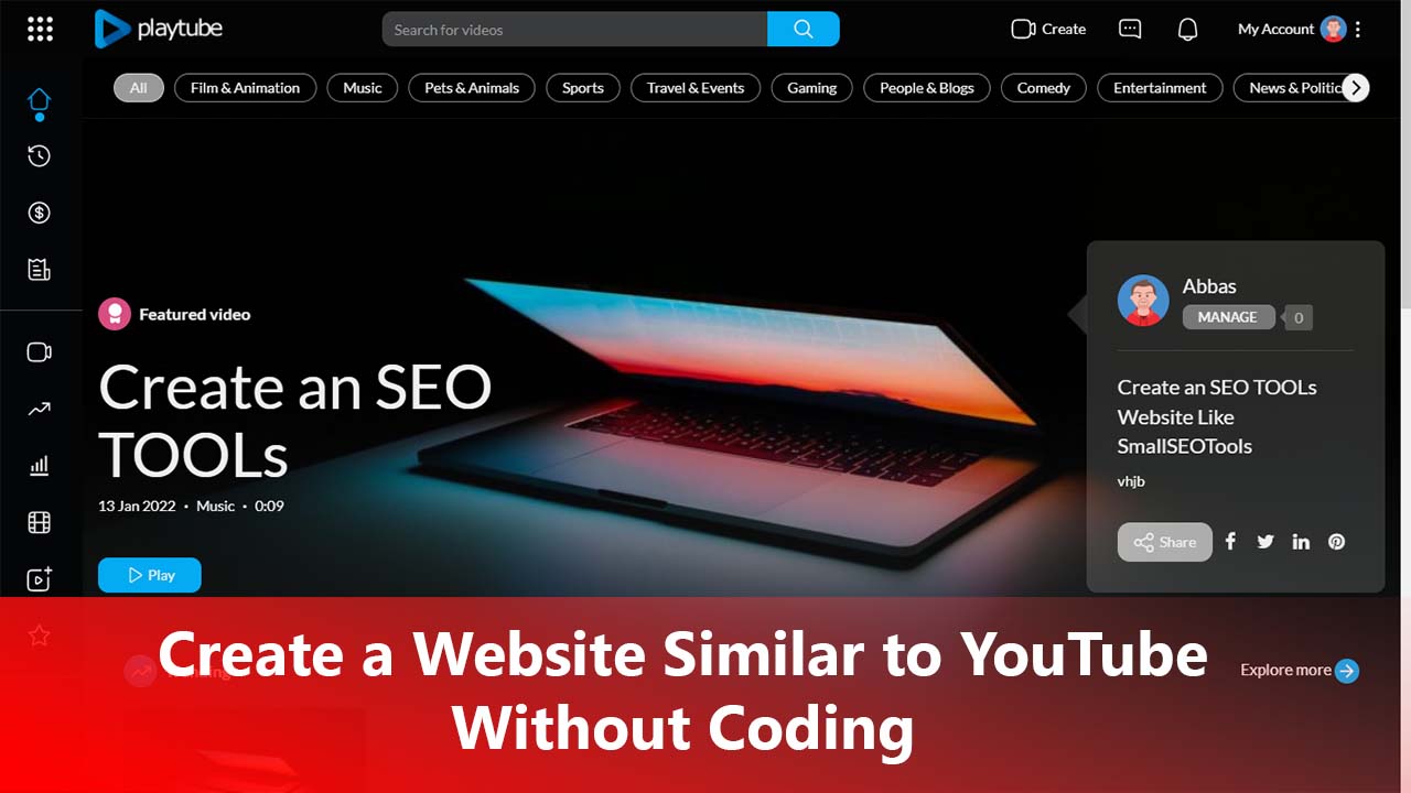 Create a Website Similar to YouTube