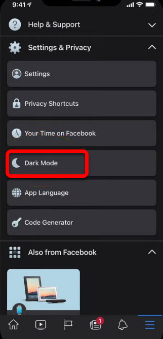 Enable Dark Mode on Facebook